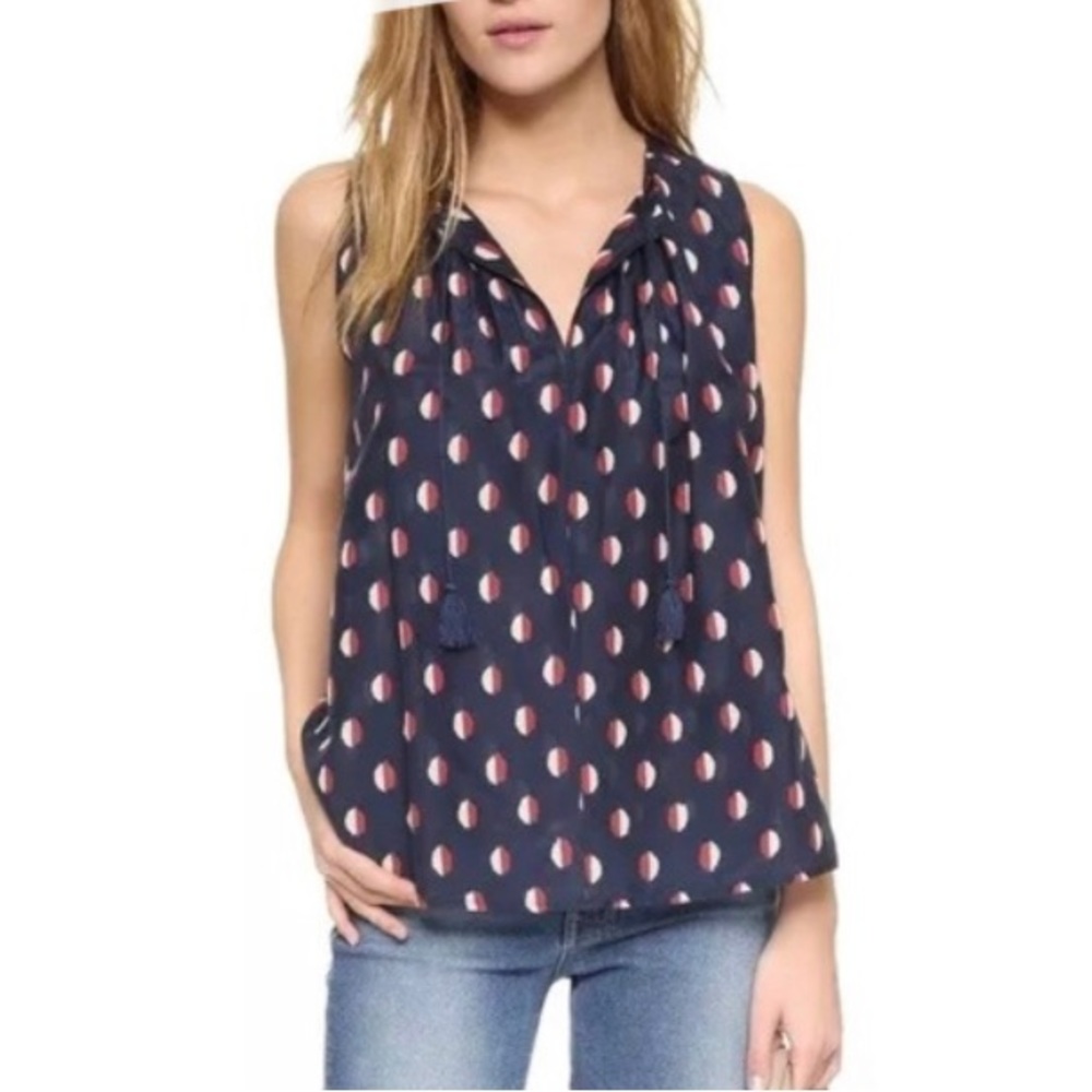 Madewell Top Sleeveless Boho Navy size medium EUC worn once